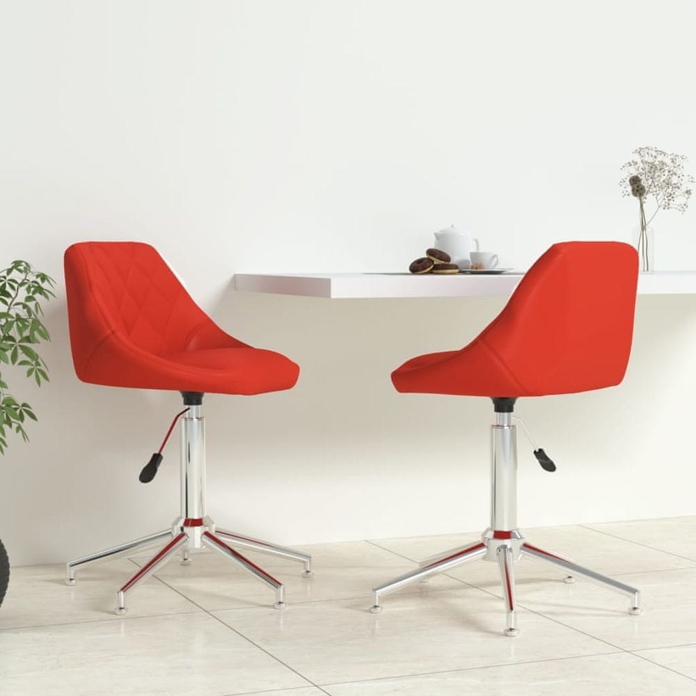 Petromila vidaXL Otočné jedálenské stoličky 2 ks červené umelá koža